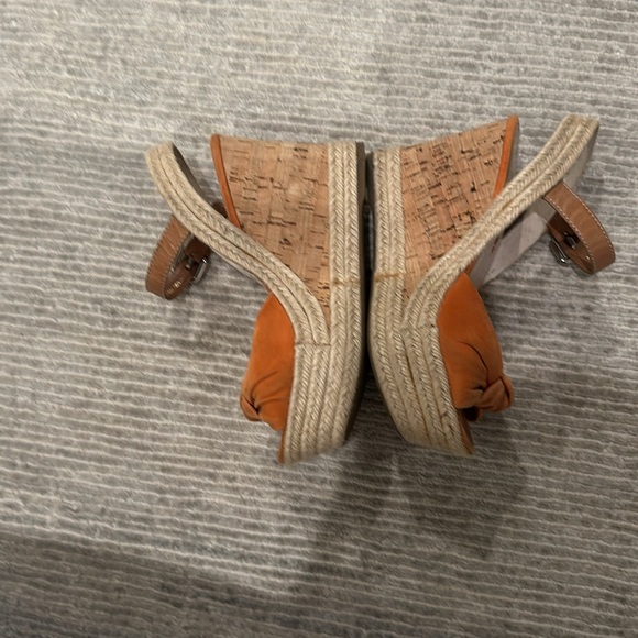 Prada suede wedge platform with cork and woven straw - Picture 3 of 7